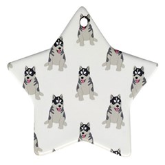 Cute Husky Puppies Ornament (star)