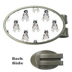 Cute Husky Puppies Money Clips (oval) 