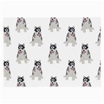 Cute Husky Puppies Large Glasses Cloth Front