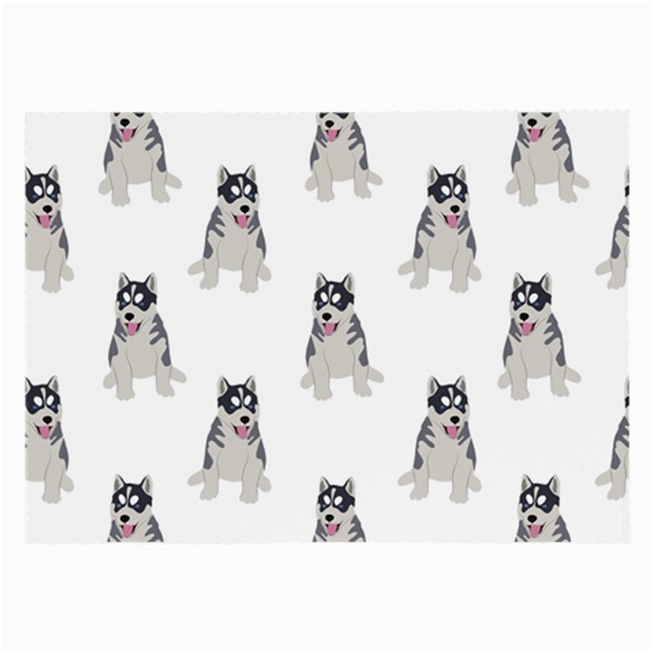 Cute Husky Puppies Large Glasses Cloth