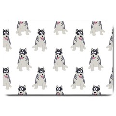 Cute Husky Puppies Large Doormat 