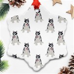 Cute Husky Puppies Ornament (Snowflake) Front