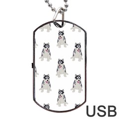 Cute Husky Puppies Dog Tag Usb Flash (one Side) by SychEva