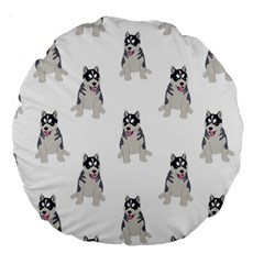 Cute Husky Puppies Large 18  Premium Round Cushions by SychEva