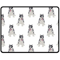 Cute Husky Puppies Double Sided Fleece Blanket (medium)  by SychEva