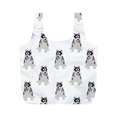 Cute Husky Puppies Full Print Recycle Bag (m) by SychEva