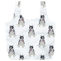 Cute Husky Puppies Full Print Recycle Bag (xl) by SychEva