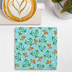 Gold Fish Uv Print Square Tile Coaster  by SychEva