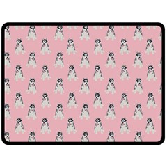 Cute Husky Fleece Blanket (large)  by SychEva