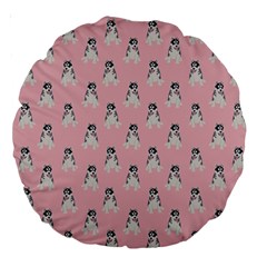 Cute Husky Large 18  Premium Round Cushions by SychEva