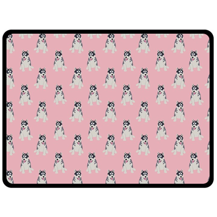 Cute Husky Double Sided Fleece Blanket (Large) 