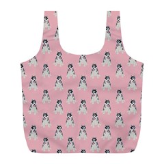 Cute Husky Full Print Recycle Bag (l) by SychEva