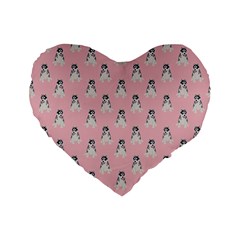 Cute Husky Standard 16  Premium Flano Heart Shape Cushions by SychEva