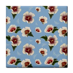 Hibiscus Flowers Tile Coaster by SychEva