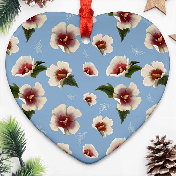 Hibiscus Flowers Ornament (Heart)