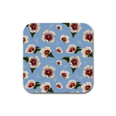 Hibiscus Flowers Rubber Square Coaster (4 Pack) by SychEva