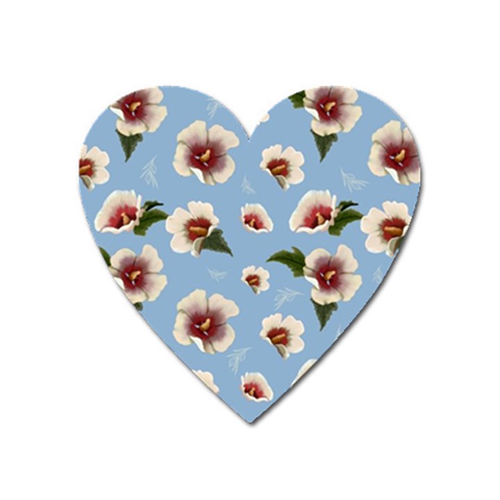 Hibiscus Flowers Heart Magnet