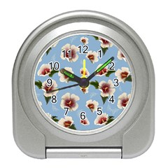 Hibiscus Flowers Travel Alarm Clock by SychEva