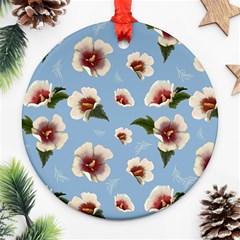 Hibiscus Flowers Round Ornament (two Sides) by SychEva