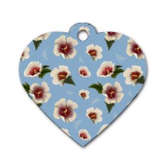 Hibiscus Flowers Dog Tag Heart (one Side) by SychEva