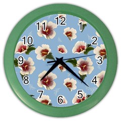 Hibiscus Flowers Color Wall Clock by SychEva