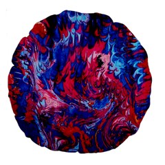 Painted Feathers Large 18  Premium Round Cushions