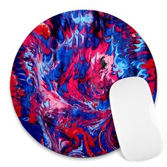 Painted Feathers Round Mousepads by kaleidomarblingart