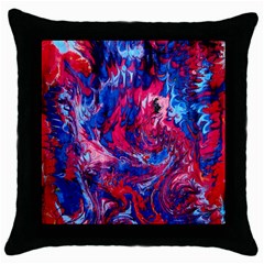 Painted Feathers Throw Pillow Case (black) by kaleidomarblingart