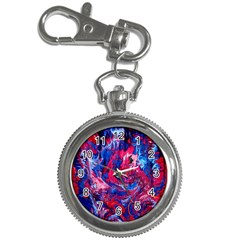 Painted Feathers Key Chain Watches by kaleidomarblingart