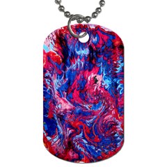 Painted Feathers Dog Tag (one Side) by kaleidomarblingart