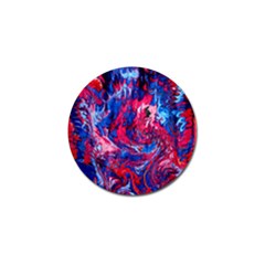 Painted Feathers Golf Ball Marker by kaleidomarblingart