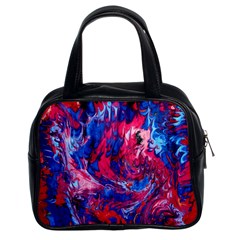 Painted Feathers Classic Handbag (two Sides) by kaleidomarblingart