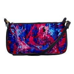 Painted Feathers Shoulder Clutch Bag by kaleidomarblingart