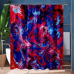 Painted Feathers Shower Curtain 60  X 72  (medium)  by kaleidomarblingart