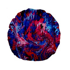 Painted Feathers Standard 15  Premium Round Cushions by kaleidomarblingart