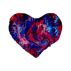 Painted Feathers Standard 16  Premium Heart Shape Cushions by kaleidomarblingart