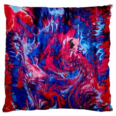 Painted Feathers Large Flano Cushion Case (two Sides) by kaleidomarblingart