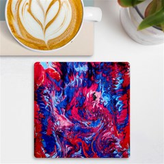 Painted Feathers Uv Print Square Tile Coaster 