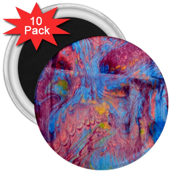 Abstract marbling art print 3  Magnets (10 pack) 