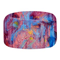 Abstract Marbling Art Print Mini Square Pill Box by kaleidomarblingart