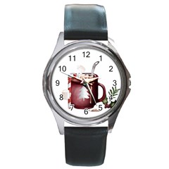 Christmas Joy Round Metal Watch by Blueketchupshop