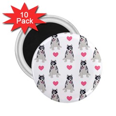 Little Husky With Hearts 2 25  Magnets (10 Pack)  by SychEva