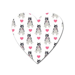 Little Husky With Hearts Heart Magnet by SychEva