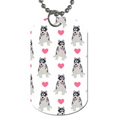 Little Husky With Hearts Dog Tag (two Sides) by SychEva