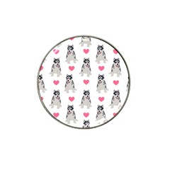 Little Husky With Hearts Hat Clip Ball Marker (4 Pack) by SychEva