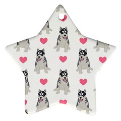 Little Husky With Hearts Star Ornament (two Sides) by SychEva