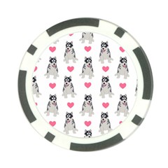 Little Husky With Hearts Poker Chip Card Guard by SychEva