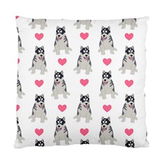 Little Husky With Hearts Standard Cushion Case (two Sides) by SychEva