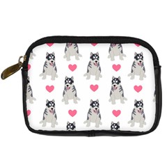 Little Husky With Hearts Digital Camera Leather Case by SychEva