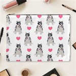 Little Husky With Hearts Cosmetic Bag (XL) Front